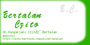 bertalan czito business card